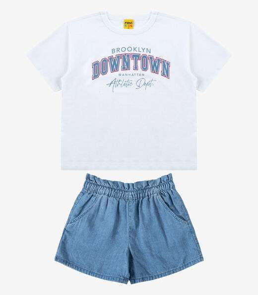 Image_Conjunto Blusa com Shorts Menina Rovi Kids Branco