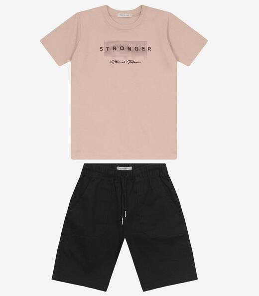 Conjunto Camiseta com Bermuda Trick Nick Rosa