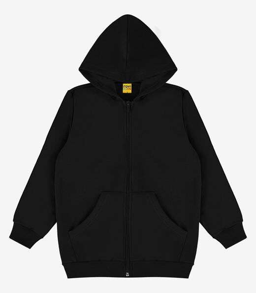 Jaqueta Infantil Moletom com Capuz Rovitex Kids Preto