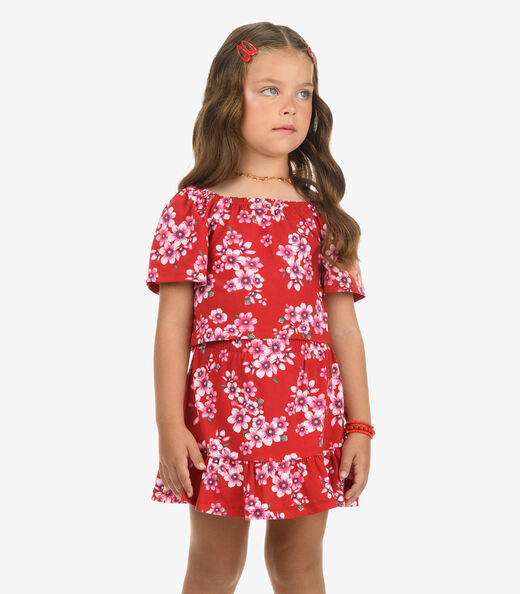 Image_Conjunto Blusa com Saia Cotton Rovi Kids Vermelho