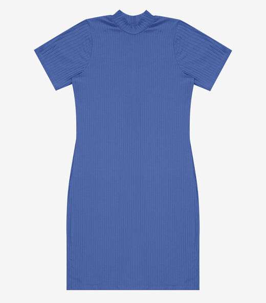 Vestido Curto de Ribana Feminino Rovitex Azul