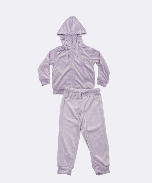 Image_Conjunto Infantil Plush Capuz Zíper Marisa Tam 1 a 3 Lilás