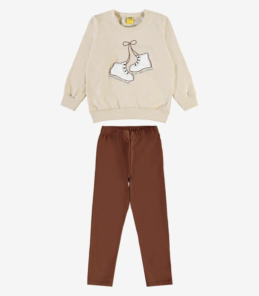 Conjunto Blusão Com Legging Molecotton Rovi Kids Bege