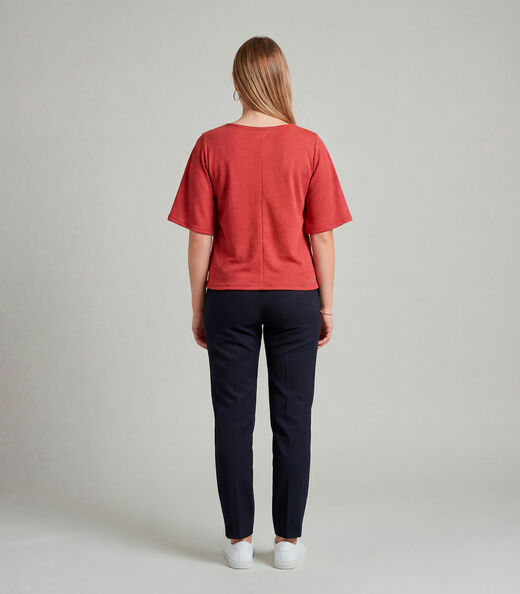 Blusa Feminina Manga Gôde Ampla Infinita Cor Laranja