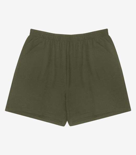 Shorts Feminino Plus Size Com Bolsos Secret Glam Verde