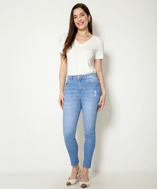 Blusa Feminina Básica Viscolycra Manga Curta