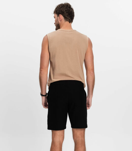 Bermuda Masculino de Moletinho Gorgurinho Diametro Preto