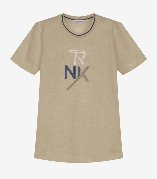 Conjunto Infantil Camiseta Com Bermuda Trick Nick Bege