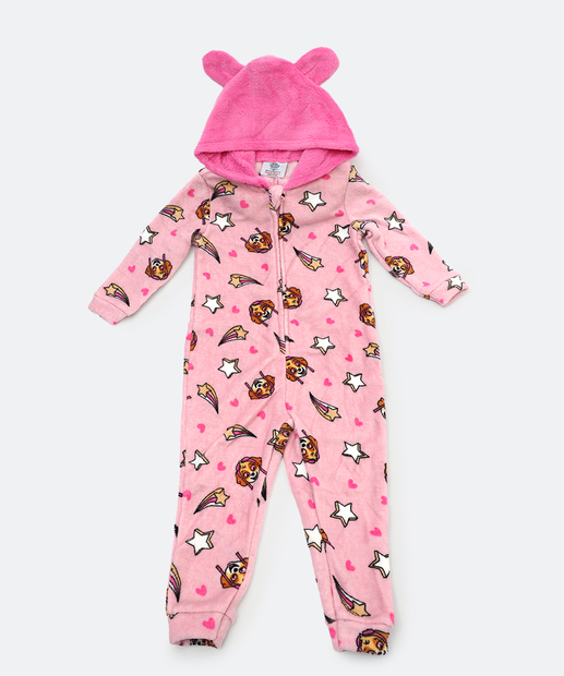 Image_Pijama Macacão Infantil Capuz Patrulha Canina Tam 01 a 03 Rosa