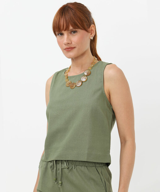 Image_Blusa Feminina Sem Manga Marisa Verde