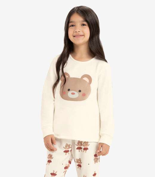 Pijama moletinho Rovi Kids Bege