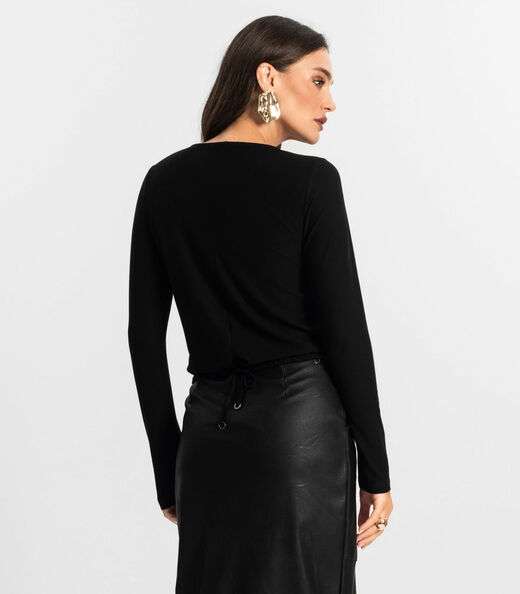 Blusa Feminino Manga Longa Endless Preto