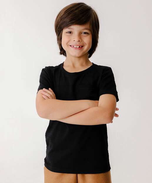 Image_Camiseta Infantil Textura Bolso MR Tam 4 a 10