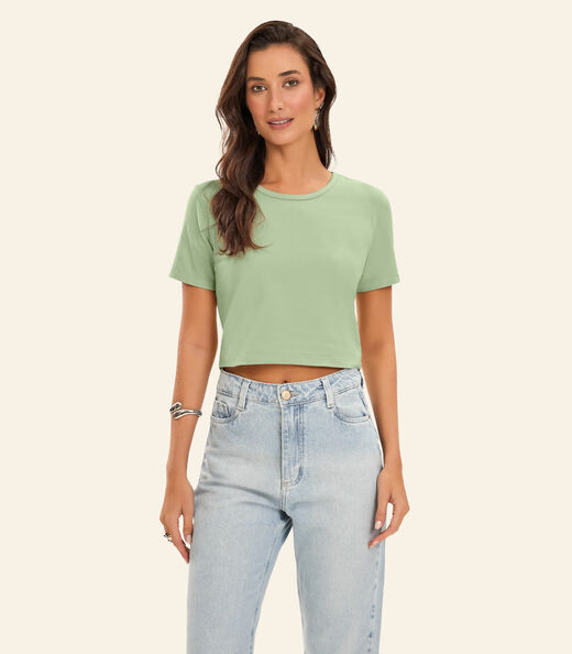 Blusa Básica Feminina Cotton Leve Rovitex Verde