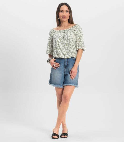 Blusa Feminina Ciganinha Infinita Cor Verde