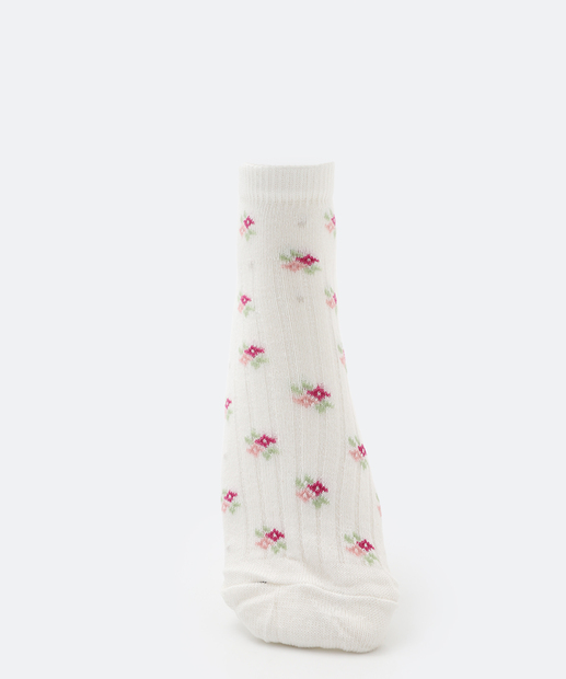 Kit 3 Pares Meias Cano Curto Feminina Estampada Marisa 