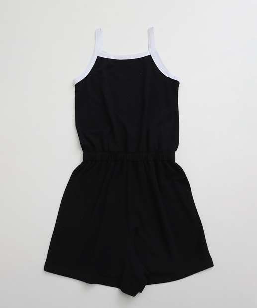 Macaquinho Juvenil Estampa Frontal Marisa Tam 10 a 16 Preto