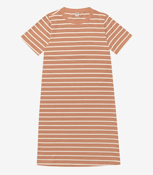 Vestido Feminino Listrado Rovitex Marrom