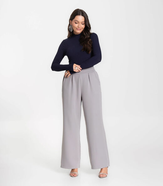 Blusa Manga Longa Feminina Canelada Select Azul