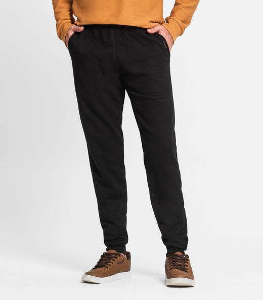 Calça Masculina Plus Size Em Moletom Diametro Preto