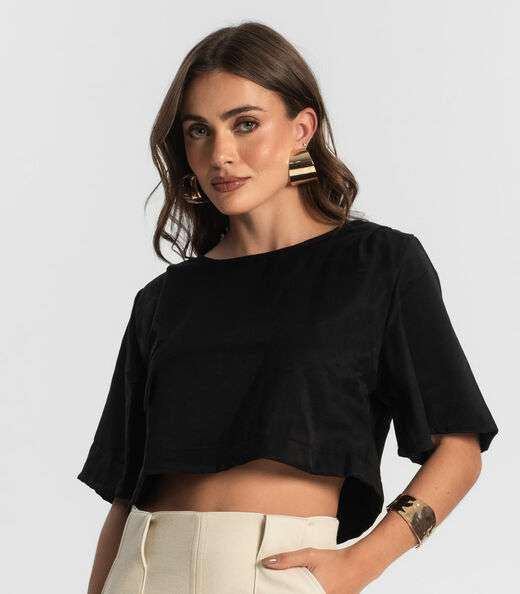 Blusa Feminina  Alfaiataria Endless Preto