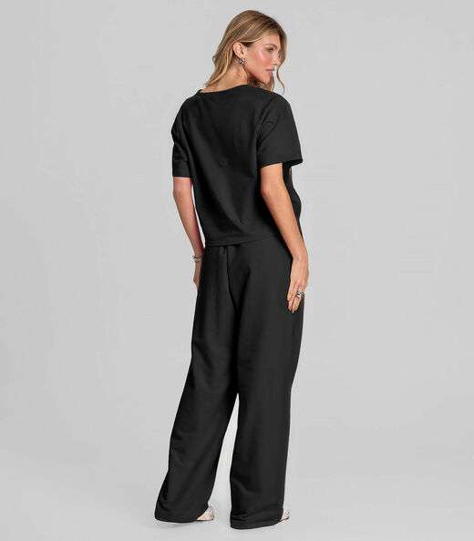 Conjunto Feminino em Molecotton Dianna Preto