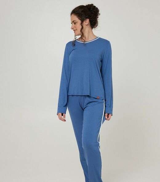 Image_Pijama Longo Feminino Viscolycra Evanilda Azul