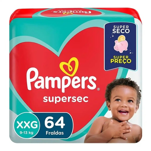 Image_Fralda Supersec Jumbo ”Xxg” Pampers Simples c/64 Unidades