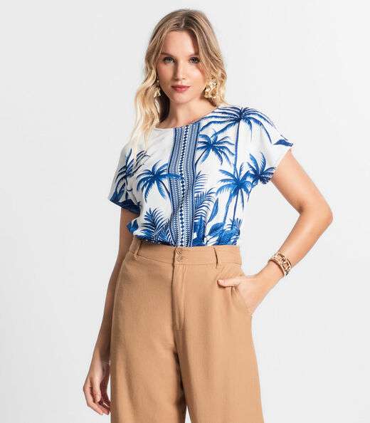 Image_Blusa De Poly Lihgt Feminina Estampada Endless Bege