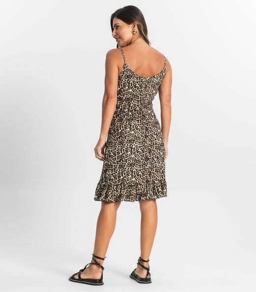 Vestido Feminino Estampado Select Bege