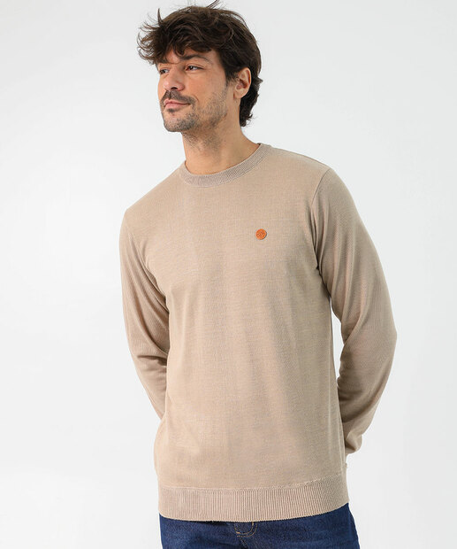Image_Suéter Masculino Tricô Básico Marisa Bege