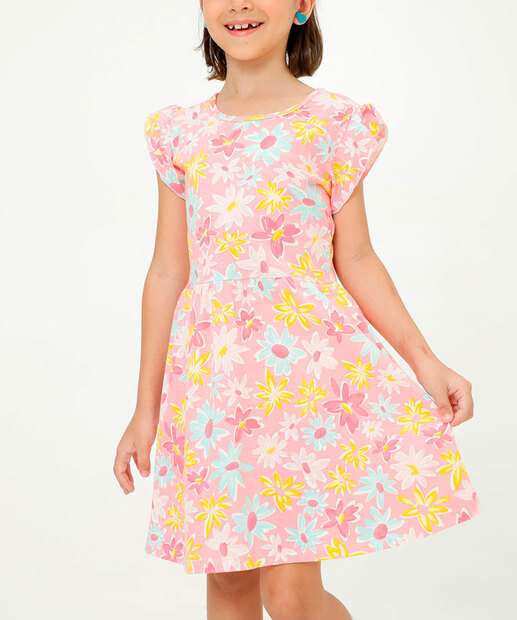 Vestido Infantil Estampa Flores Marisa Tam 4 a 10