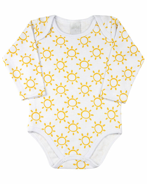 Conjunto Bebê Suedine Liso e Estampado 2 Peças - Amarelo