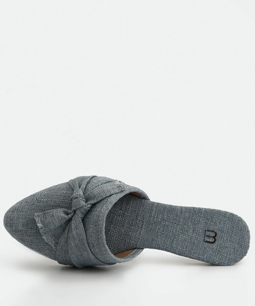 Mule Feminino Laço Textura Bico Fino Marisa