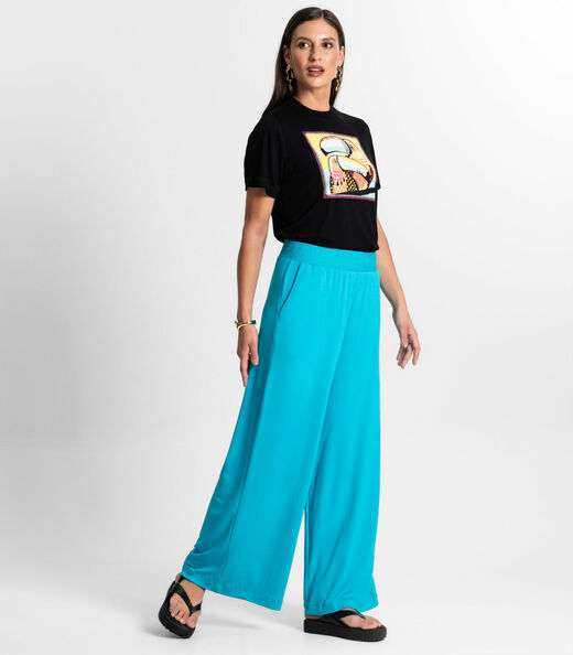 Calça Feminina Em Molecotton Rovitex Azul