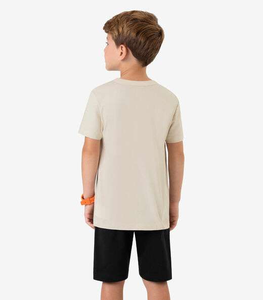 Conjunto Infantil Camiseta com Bermuda Rovi Kids Bege