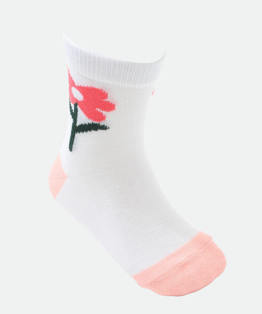 Kit 3 Meias Infantil Estampa Listras Marisa Rosa