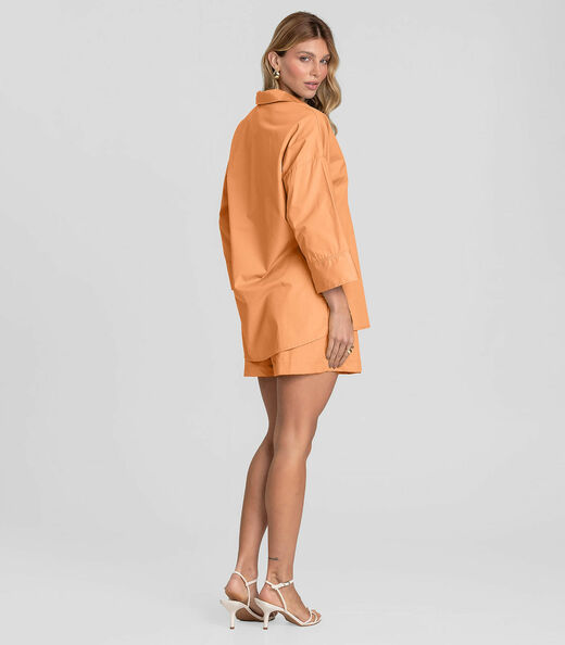 Shorts Feminino em Tecido Tricoline Dianna Laranja