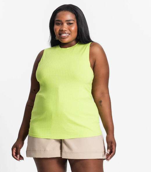 Image_Regata Plus Size Em Ribana Canelada Secret Glam Verde