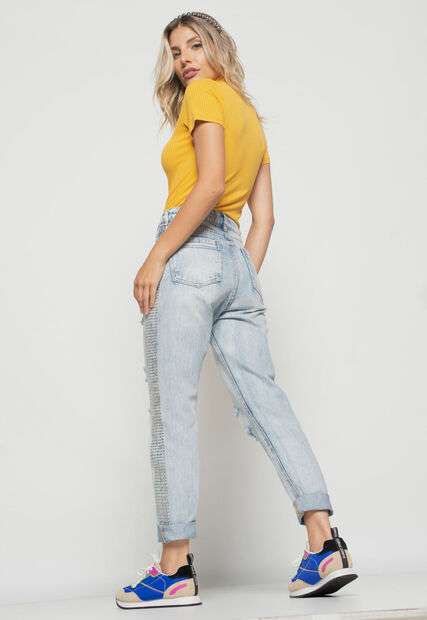 Blusa  Gola Alta Malha Canelada Mostarda