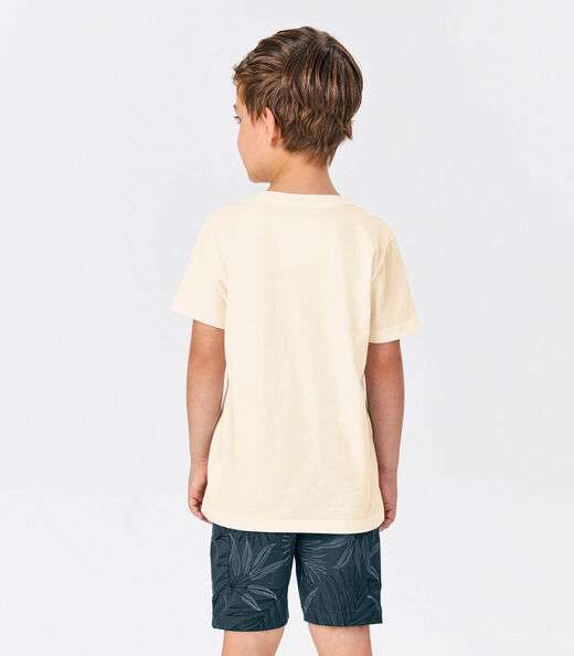 Conjunto Infantil Camiseta Com Bermuda Trick Nick Bege