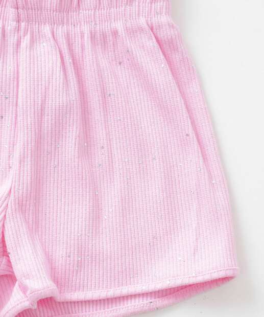 Short Infantil Canelado Glitter Marisa Tam 1 a 3