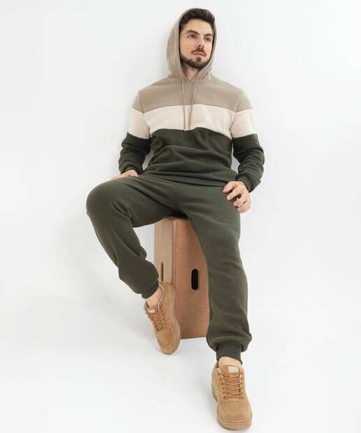 Image_Calça Masculina Jogger Moletom Bolsos Marisa Verde
