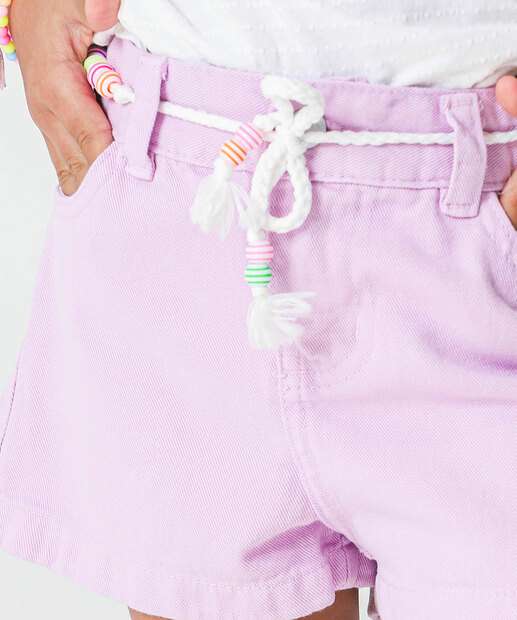 Short Infantil Sarja Marisa Tam 4 a 10 Lilás