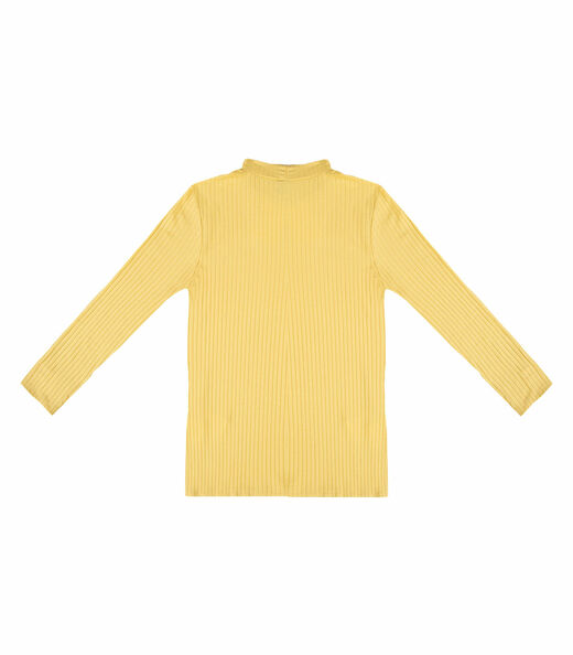 Blusa Manga Longa Feminina Canelada Select Amarelo