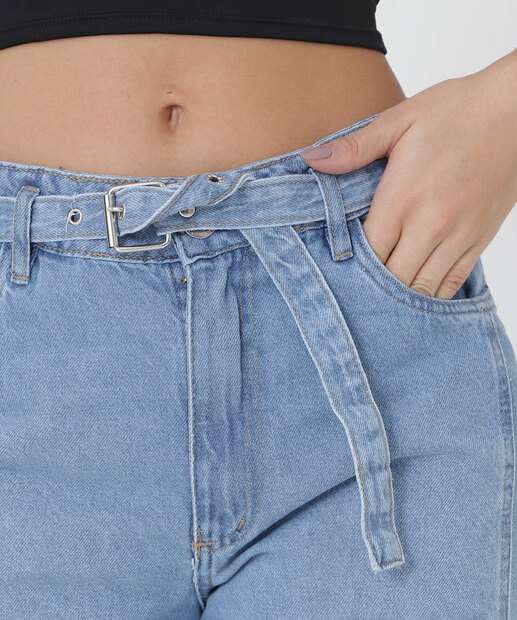 Calça Jeans Reta Feminina Cinto