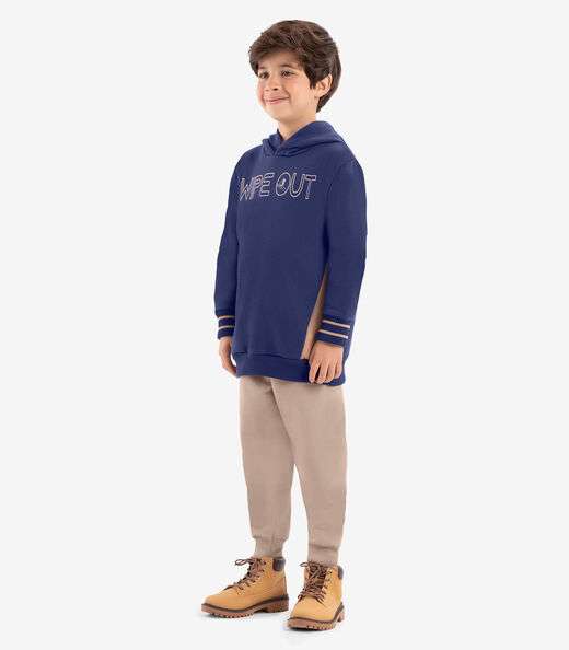Conjunto Blusão Com Capuz E Calça Rovi Kids Azul