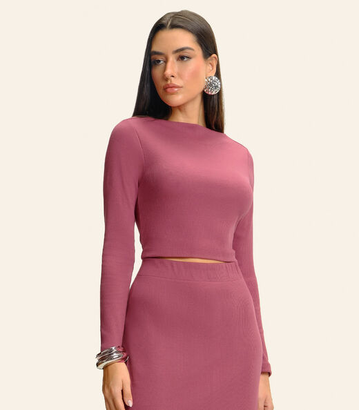 Conjunto Feminino Blusa com Saia Midi Endless Vermelho