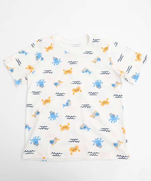 Image_ Camiseta Infantil Estampada Marisa Tam 1 a 3 Branco