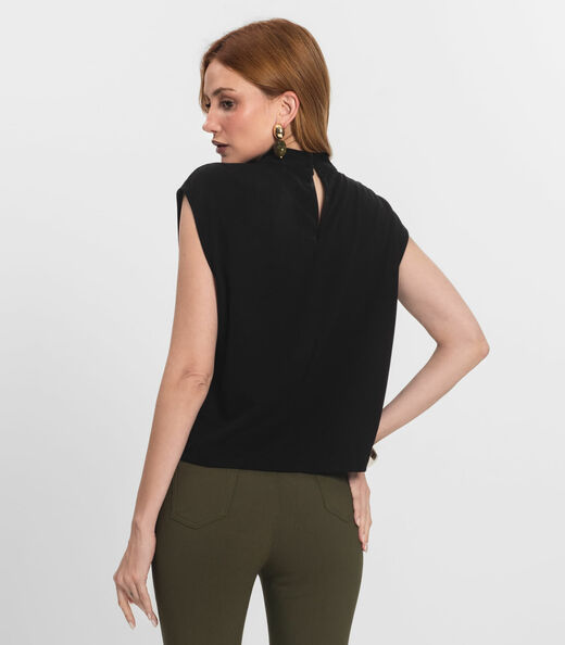 Blusa Feminina Gola Alta Endless Preto